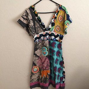 Desigual Multi Colored Summer Fit & Flare Dress